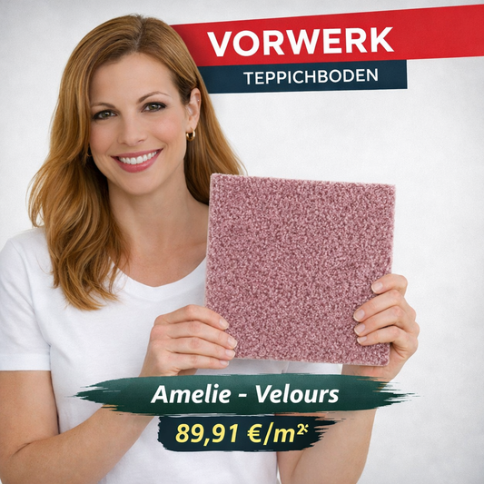 Vorwerk Amelie Velours 4 m breit in 12 Farben - versandkostenfrei