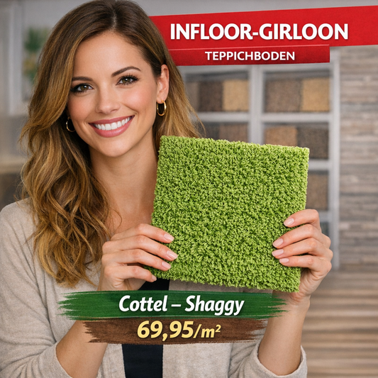Infloor Girloon Cottel Velours 2 oder 4 m breit in 15 Farben  - versandkostenfrei