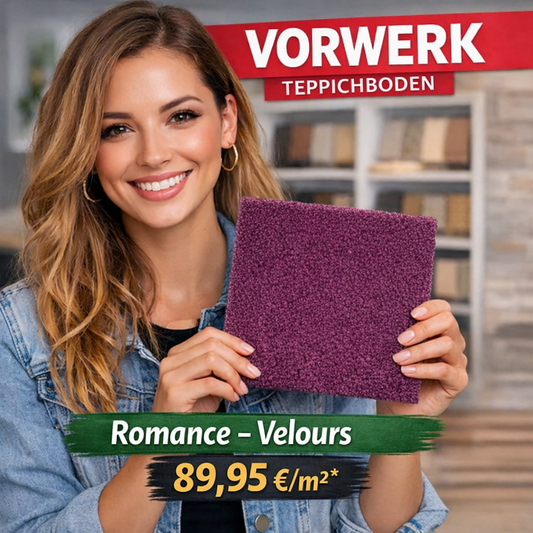 Vorwerk Romance Velours 4 m breit in 16 Farben- versandkostenfrei
