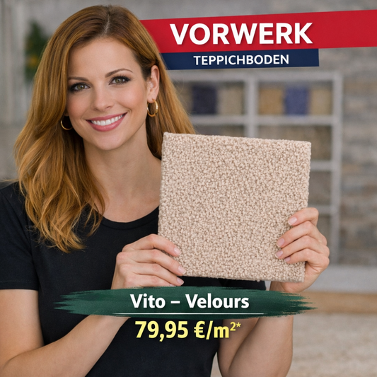 Vorwerk Vito Velours 4 m breit in 9 Farben - versandkostenfrei