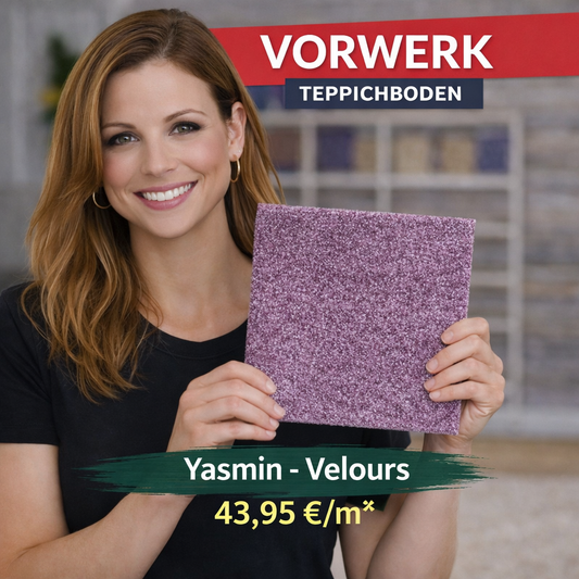 Vorwerk Yasmin Velours Teppichboden 4 m breit in 11 Farben - versandkostenfrei